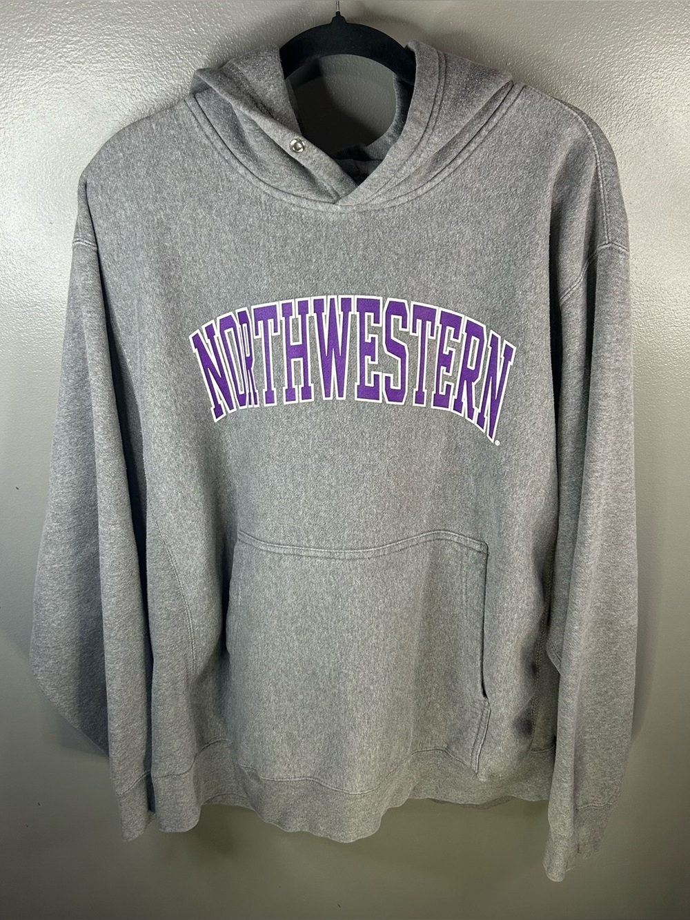 Vintage Y2K Northwestern University Wildcats Pro Weave Grey Hoodie Size Large
